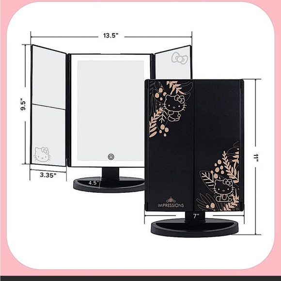 💗{HELLO KITTY} x {Impressions} Vanity Trifold LED Tri-Tone Makeup Mirror! - Picture 6 of 6
